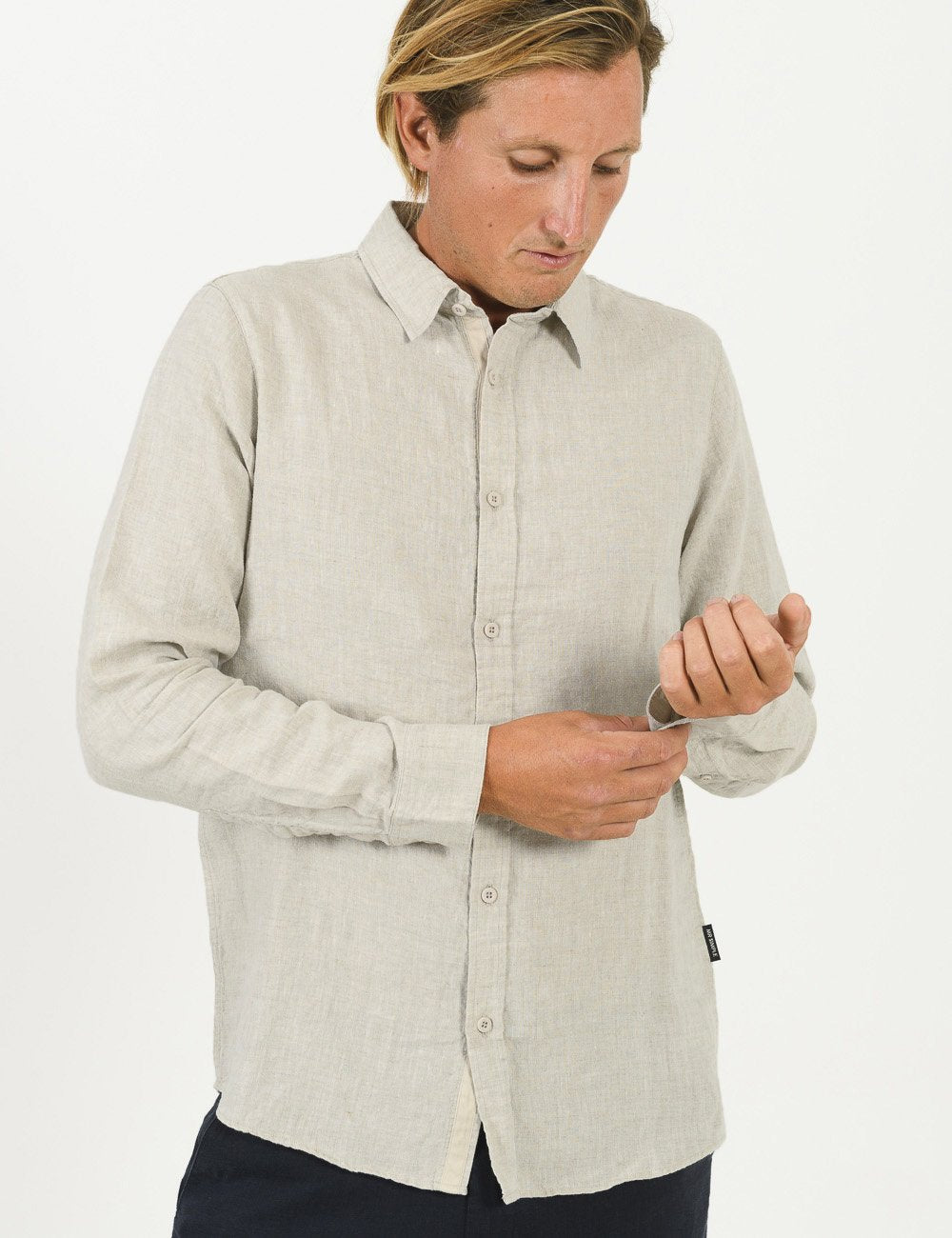 Mr Simple - Linen LS Shirt - Natural