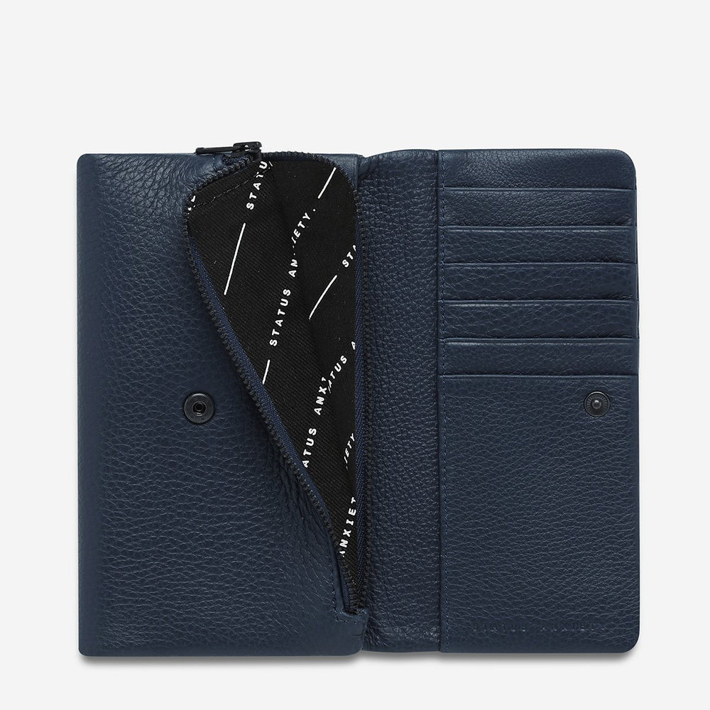 Status Anxiety - Audrey Wallet in Navy Pebble